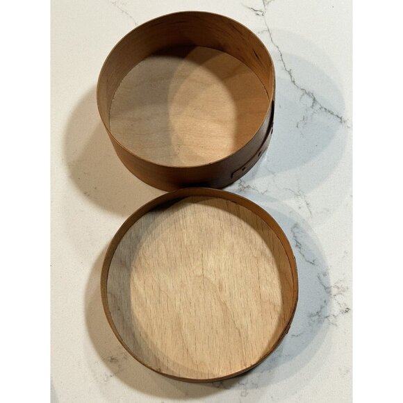 Shaker Style Box Oval Cherry Wood Finger Joints Copper Nails Handmade 5x2” - Picture 4 of 5